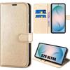 Case for Samsung Galaxy S26 Ultra, Flip Case Protection Anti-Scratch Shockproof PU Leather Gold