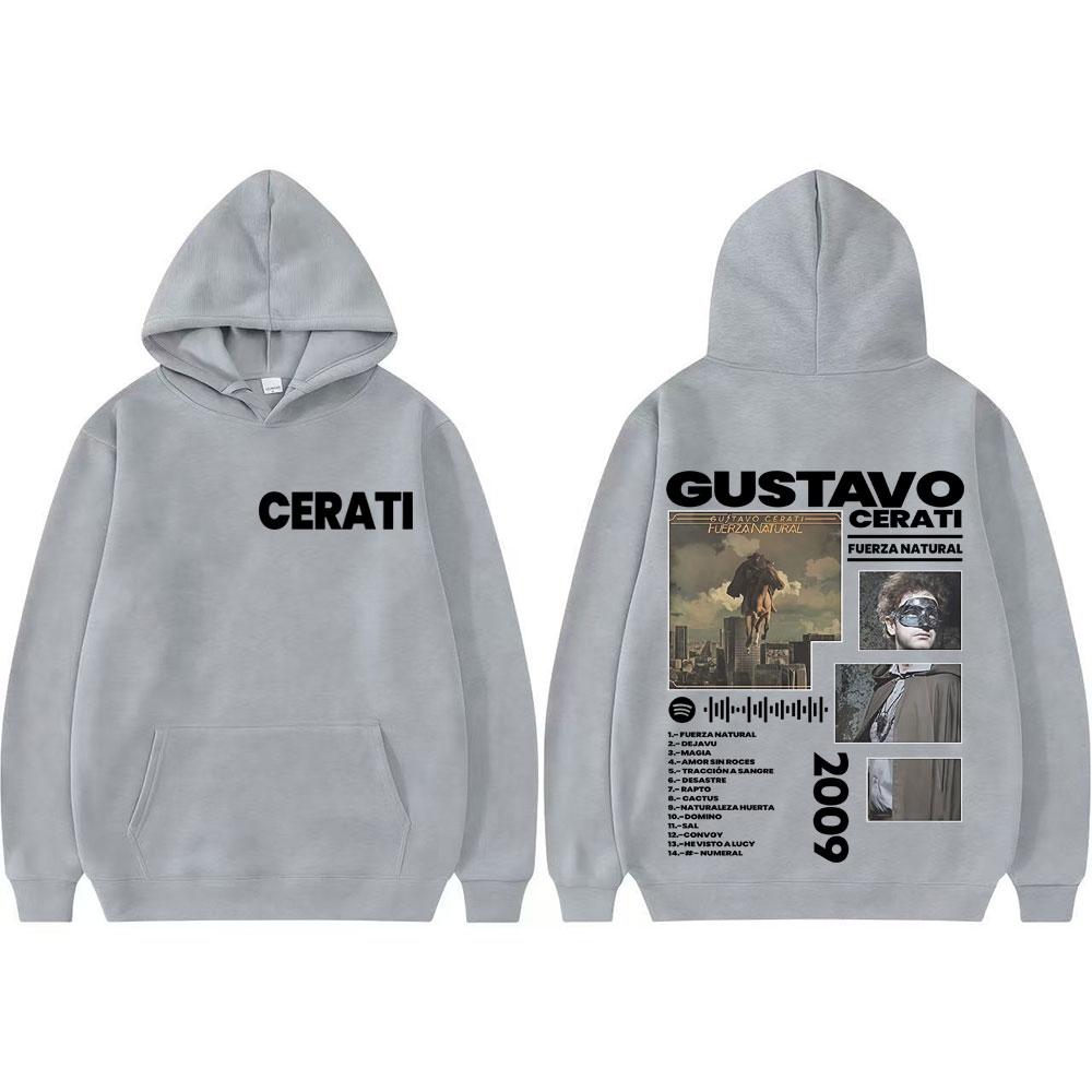 Gustavo Cerati Fuerza Natural Album Tour Graphic Sweatshirts for Men Street Hip Hop Trend Hoodie Long Sleeve Pullover Streetwear