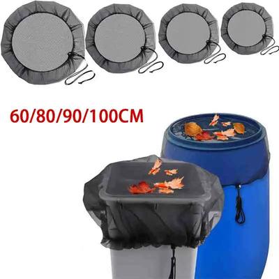 60/80/90/100CM Outdoor Garden Supplies Mesh Cover Netting For Rain Barrels Water Collection Buckets Cover Water Tank Protection