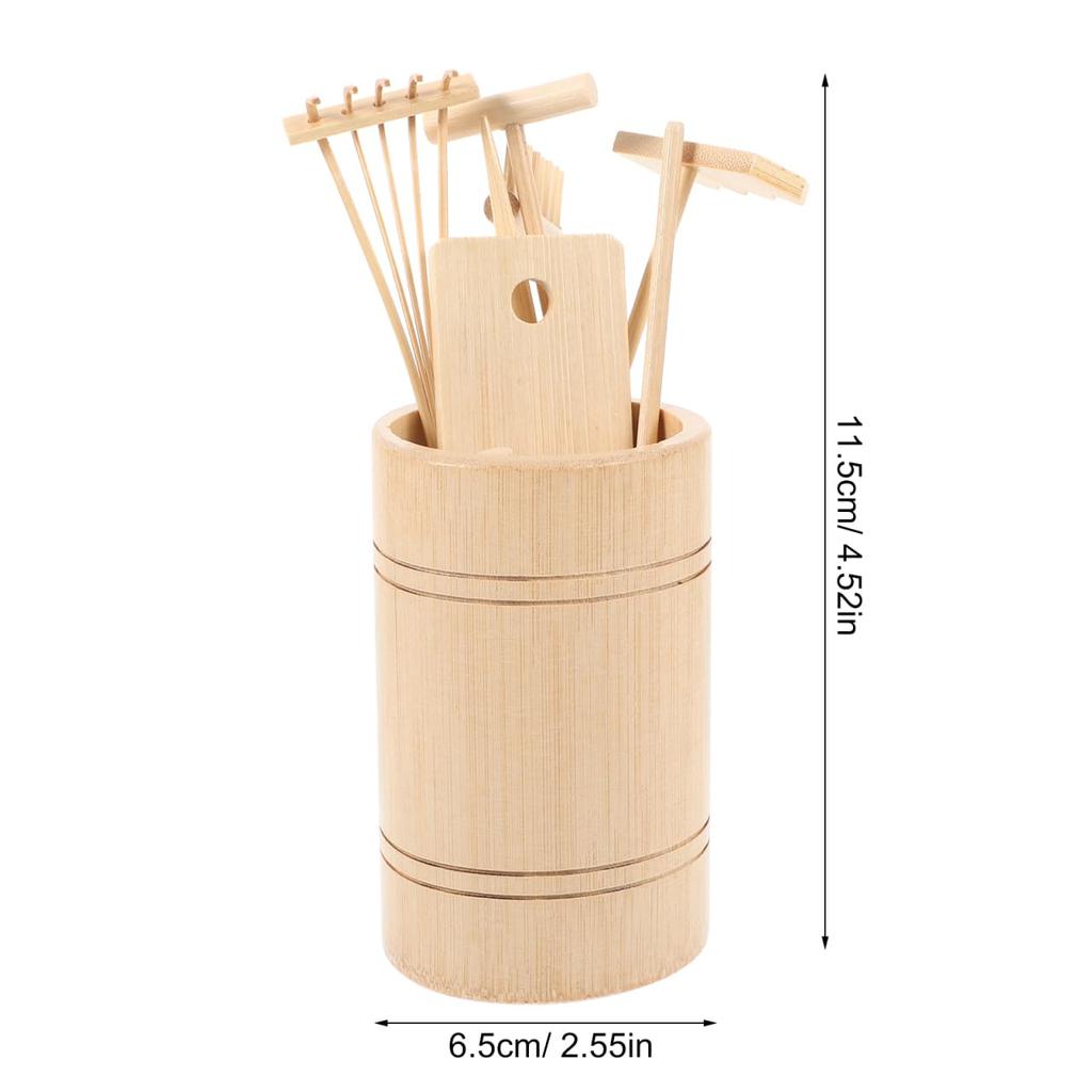 iplusmile Wooden Miniature Rake for Zen Sand Pattern Miniature Stress Desk Gift Gardening, Drawing, Garden, Sandbox, Meditation, Mindfulness, Relief,