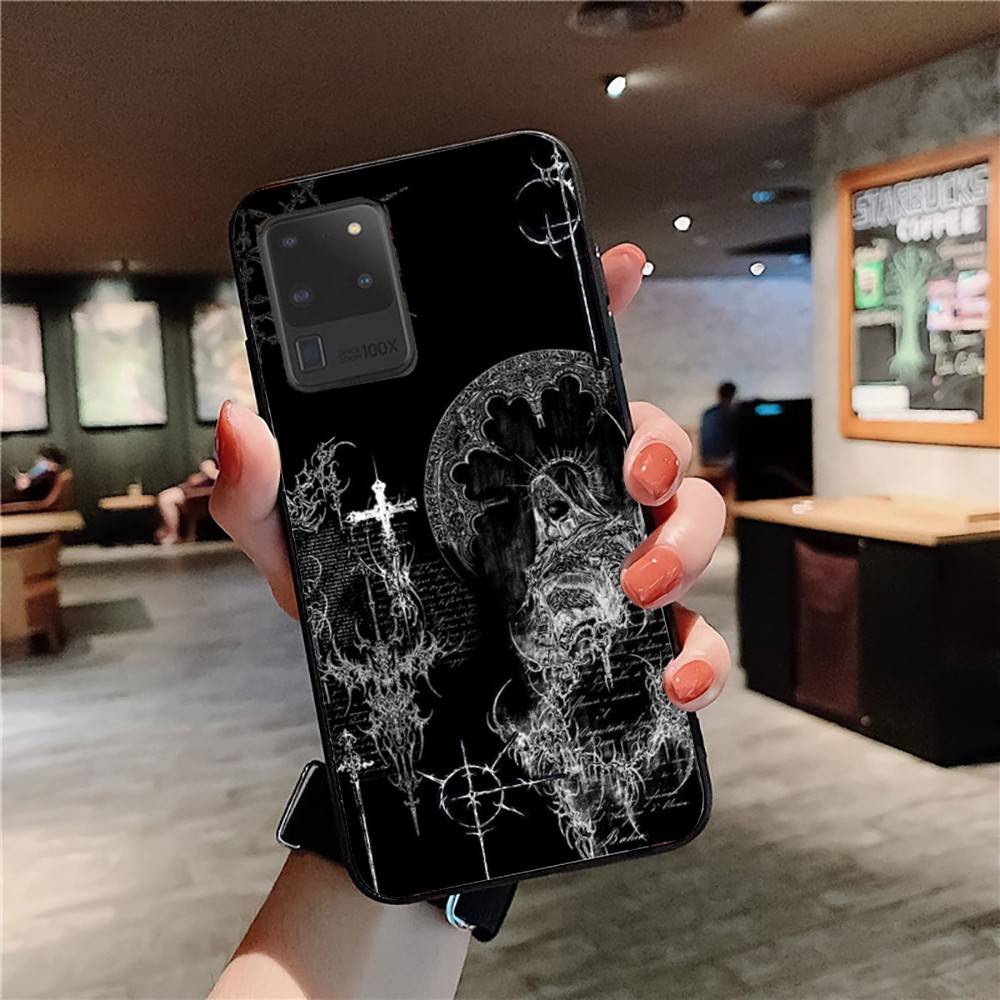 Gothic Cyber Sigil Cross Phone Case For Samsung S 24 Fe 25 Ultra Plus 20 Lite 21 30 22 23 24 22 Ultra 5G Fundas