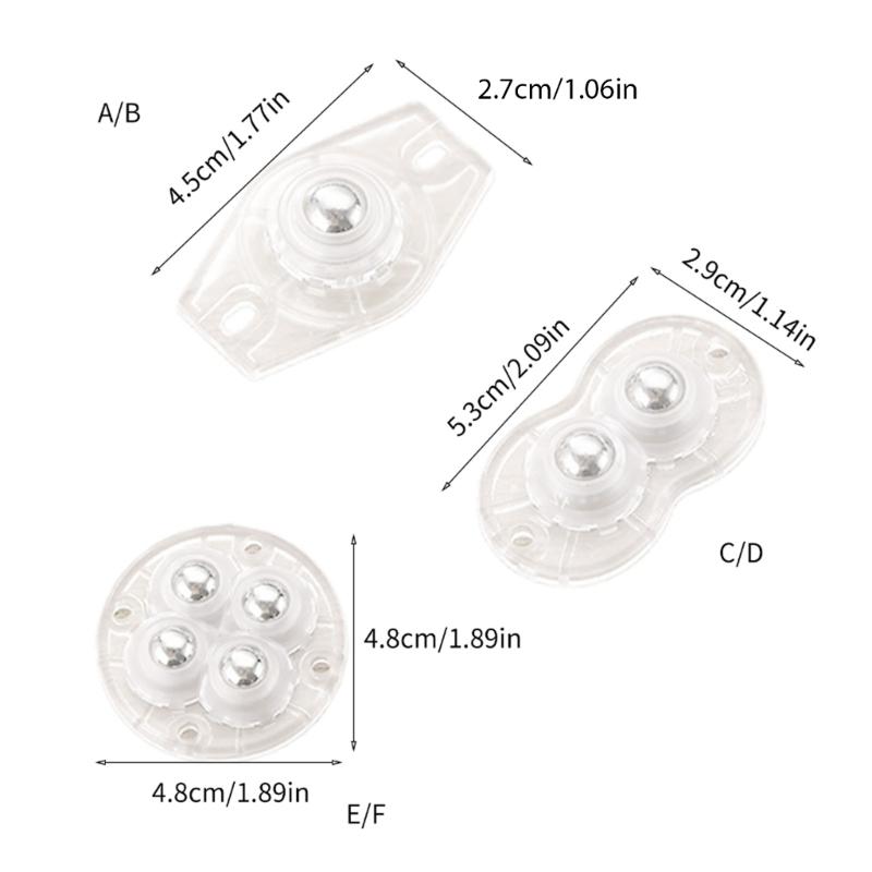Practical Adhesive Caster Set 360 Degree Rotates Small Wheels Roller Casters Improve Mobilities for Cabinets & Shelves