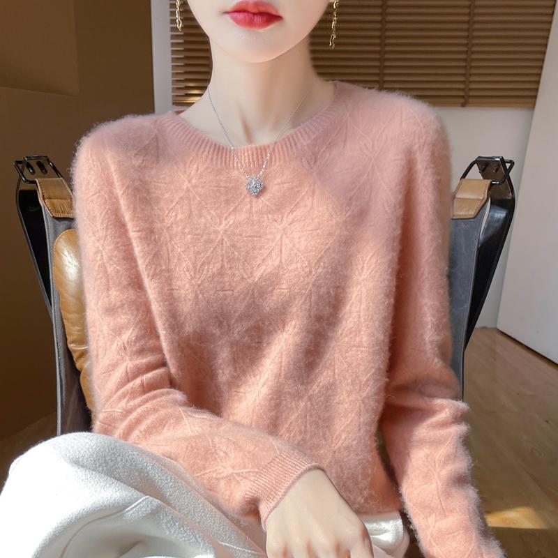Women's Cashmere Sweater Qinghe Cashmere 30% Cashmere 70% Wool Autumn and Winter Pullover Warm and Fashionable
