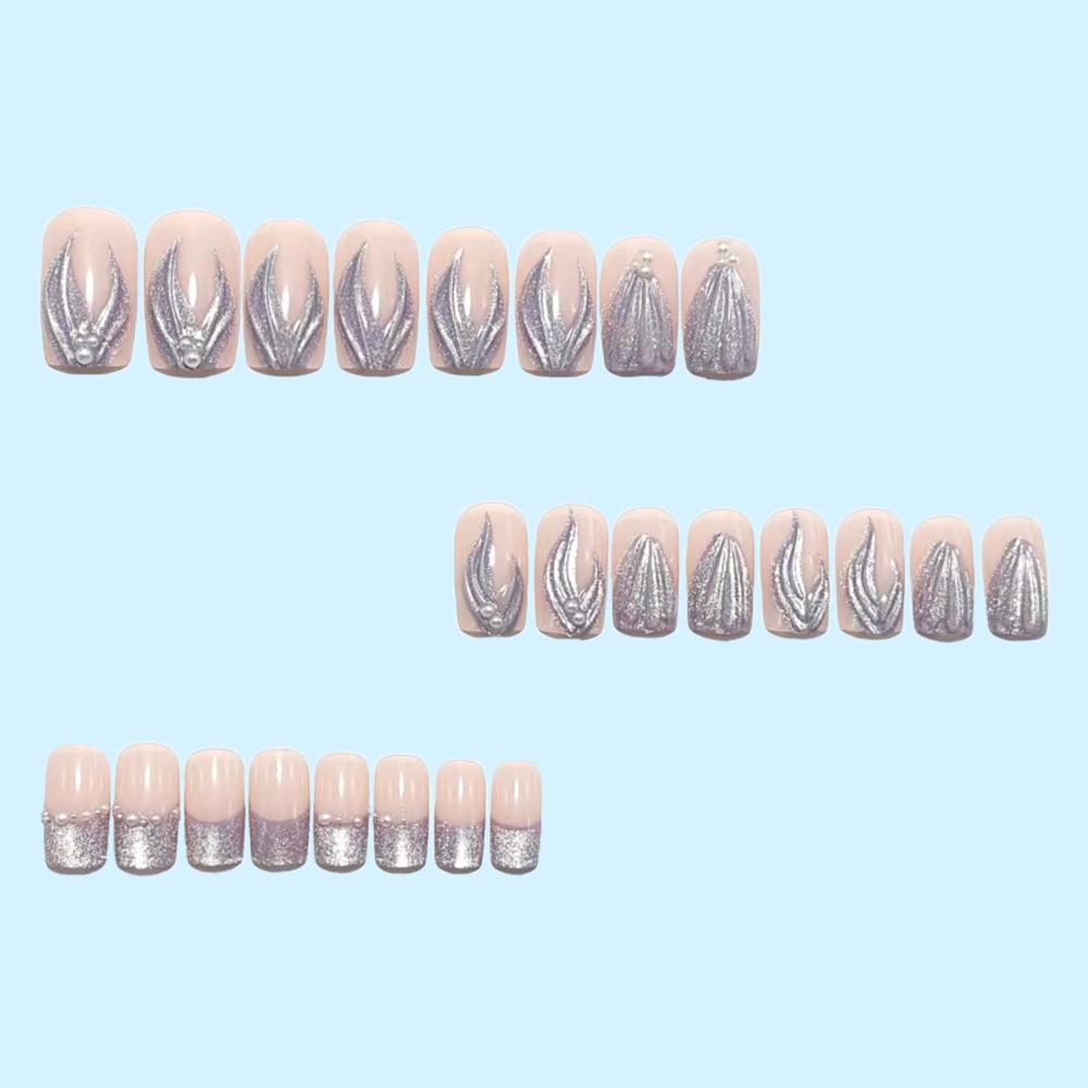 Traumhafte Meerjungfrau Katzenauge Perlen 3D Maniküre Aufkleber - DIY Falsche Nägel