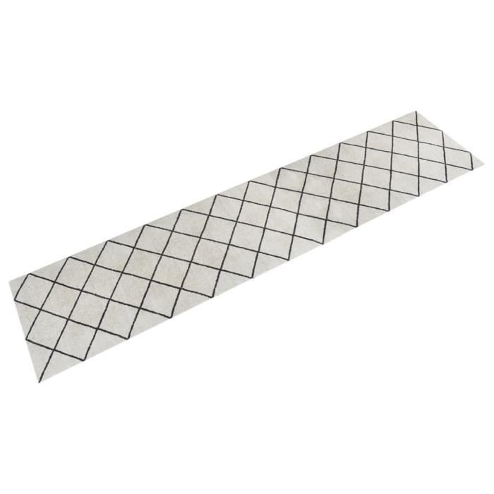 VidaXL Tapis de cuisine lavable impression carrée 60x300 cm velours 136569