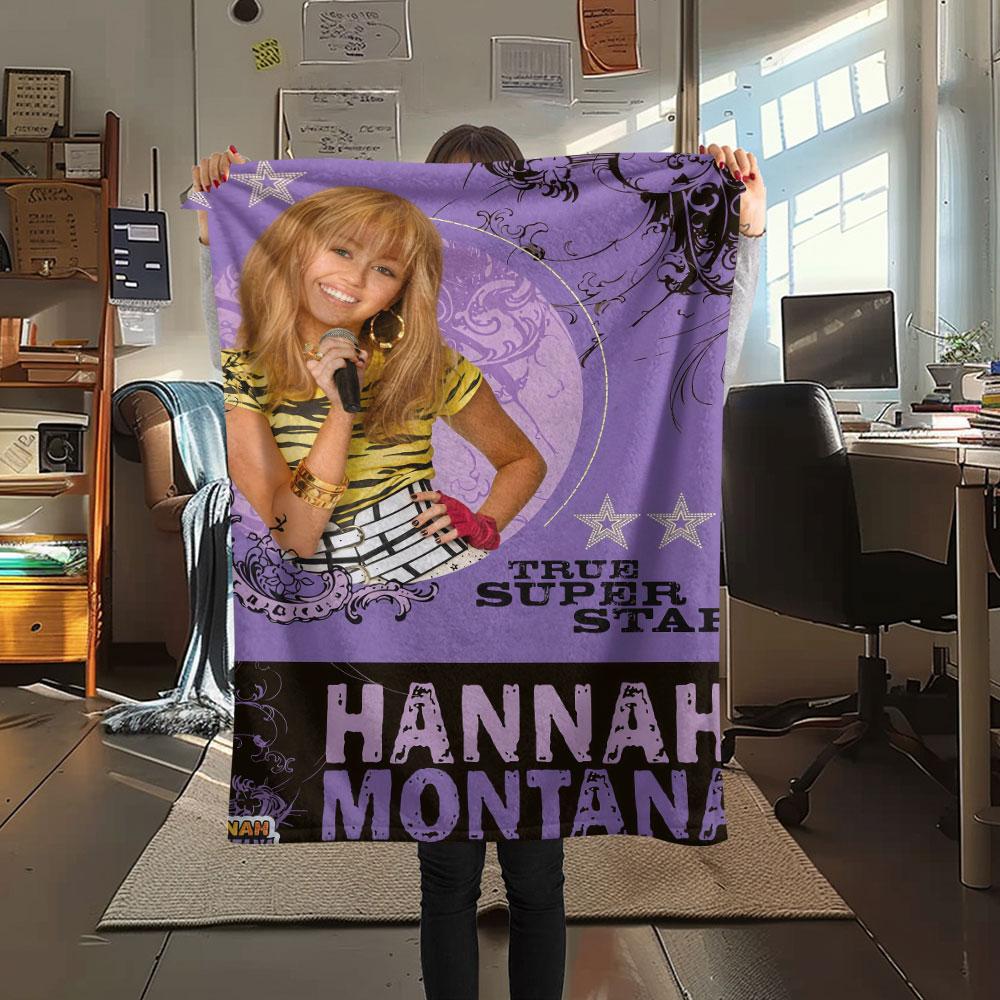 Miley Stewart Printed Flannel Blanket, Soft Throw for Bedroom Sofa, Washable, Fan Merchandise, Great Gift.