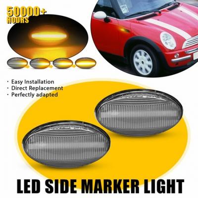 For MINI R53 Hatchback Coopers 02-06 LED Fender Side Marker Lights Sequential EA