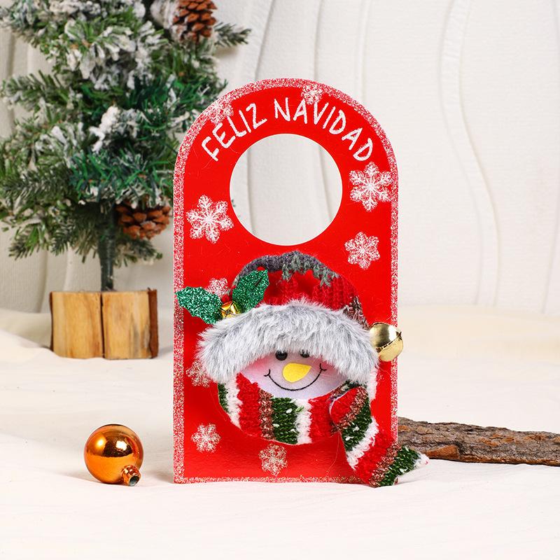 

Christmas Door Handle Ornament Xmas Hotel Mall Home Door Handle Hanging Decoration C