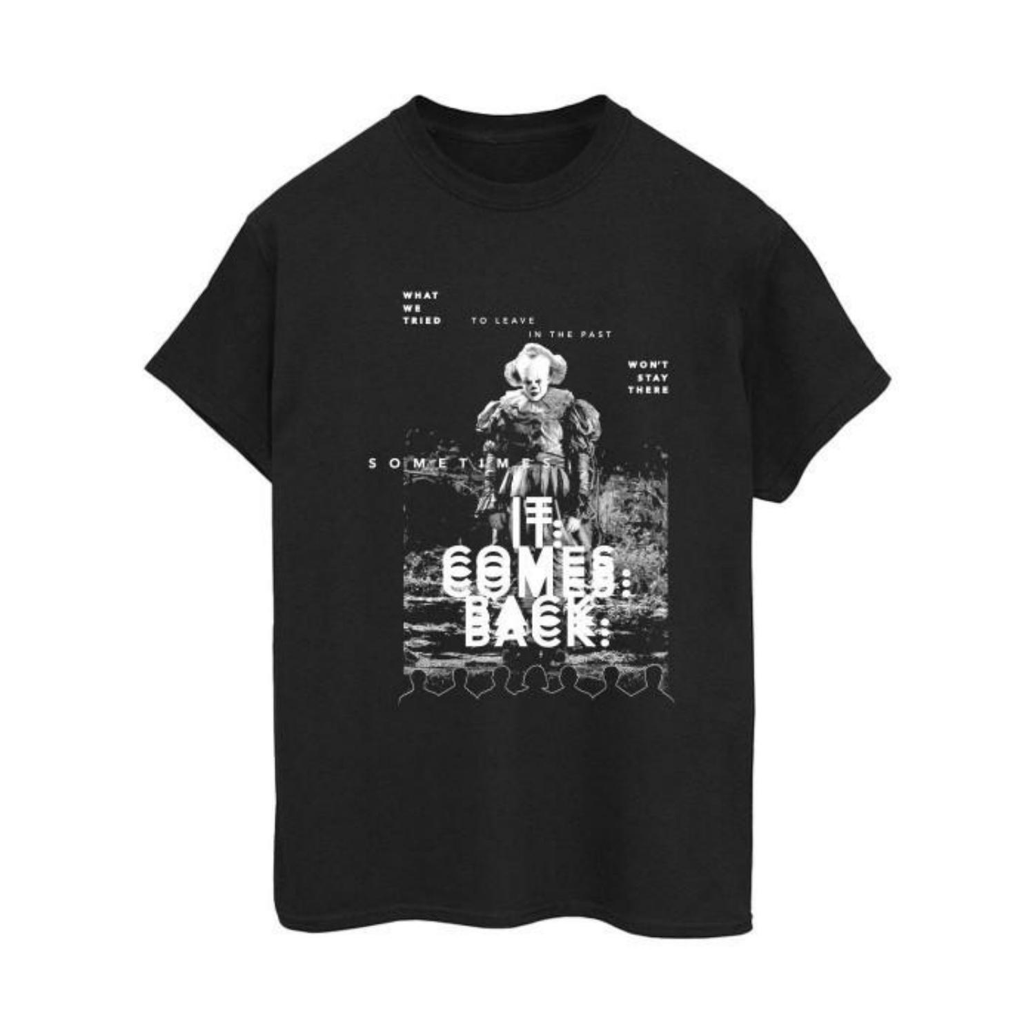 It Womens_Ladies Pennywise Blurred Poster Cotton Boyfriend T-Shirt S чёрный