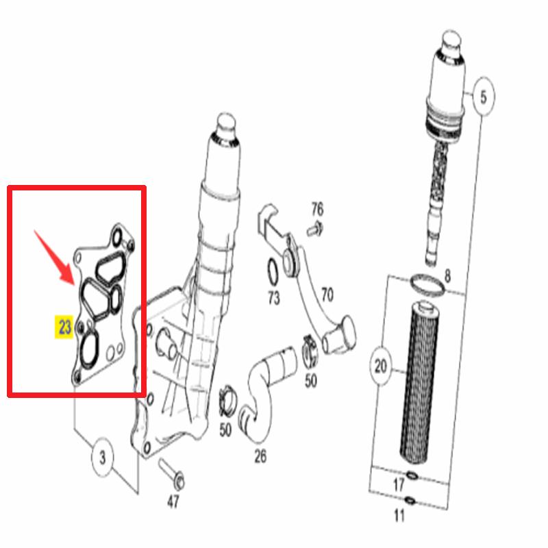 For Mercedes M271 W204 C180 C200 E200 SLK Oil Filter Housing Gasket / Radiator Oil Cooler Gasket Kits OE: 2711840280