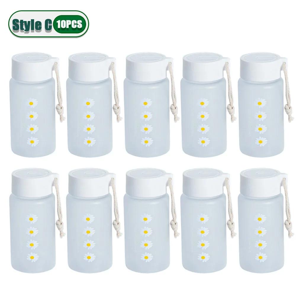 Small Daisy Frosted Plastic Mug Transparent Portable Travel Tea Cup BPA Free Cute Outdoor Girl Water Cup Children Water Bottle