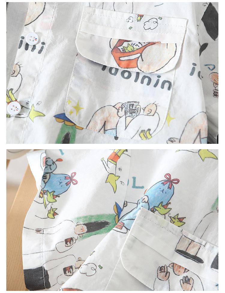 Boys' Summer 2026 Cartoon Short Sleeve Shirt - Trendy, Stylish & Casual