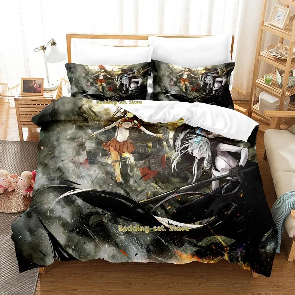 Nytt Kantai Collection Sängklädesset Tecknad Anime tredelat set Vuxen Barn Sovrum Påslakanset 3D Kawaii Flicka enkelsängsset