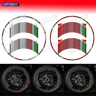 For V4 1098 899 1199 1198 848 Motorcycle Front Rear 17 Inch Racing Wheel Sticker Decal Reflective Hub Rim Decorative Stickers
