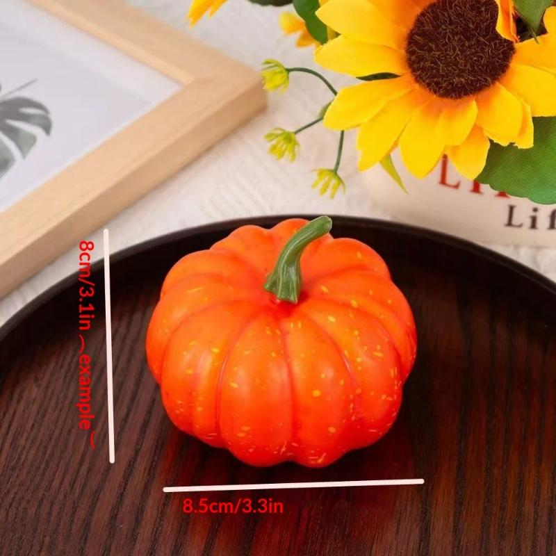 Artificial Foam Mini Pumpkins 5/10Pcs Realistic Fake Pumpkin for Halloween Party DIY Wreath Home Festive Decor Supplies