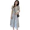 2024 Elegant Floral Midi Dress: Slimming A-Line with Waist-Cinched, Tummy-Concealing Design