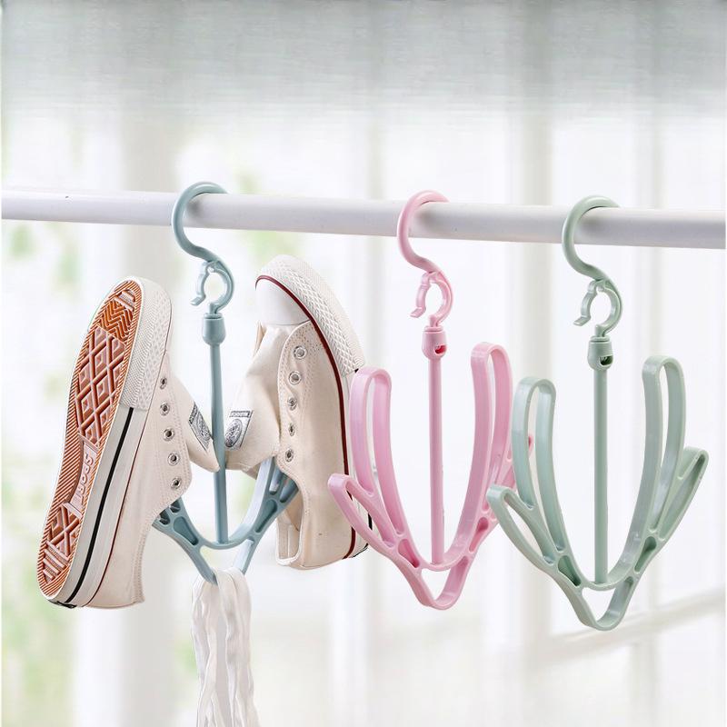 360 Degree Rotating Shoe Drying Rack Folding Hanger Hook
