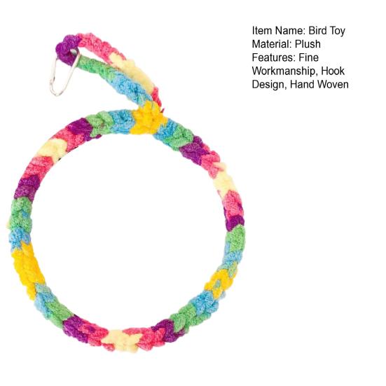 Yousheng Parrot Ring Hand-woven Hook Design Relieve Boredom Plush Bird Parrot Cage Swing Toy Pet Supplies