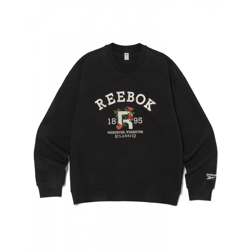 Reebok 1895 Blumen Sweatshirt Schwarz