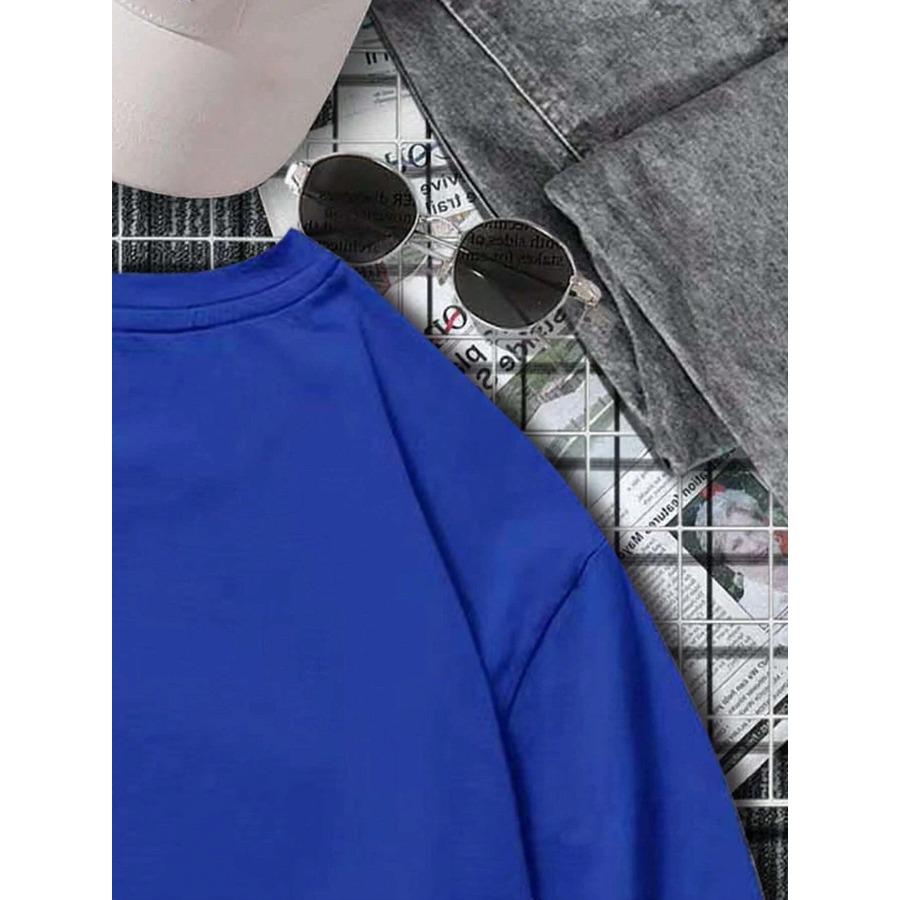 cotton Men's 100% Cotton Summer Loose Size Fashionable WAY MAKER Print Slim Fit Casual Sports Round Neck Short Sleeved T-shirt Top