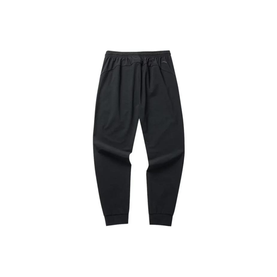 Anta Solid Color Elastic Casual Sports Long Pants Men Bottoms Black 152211320-1