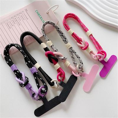 Stylish Nylon Phone Lanyard Universal Phone Accessories Keychain Phone Wrist Straps Candy Colors Simple Phone Case Strap Card