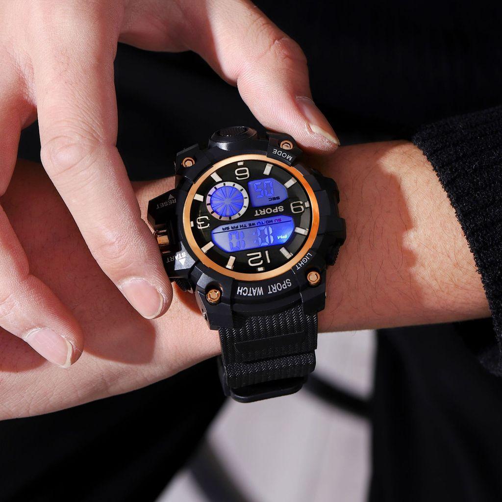 Mens Multifunction Outdoor Tactical Waterproof Watch With Night Glow For Teens And Students