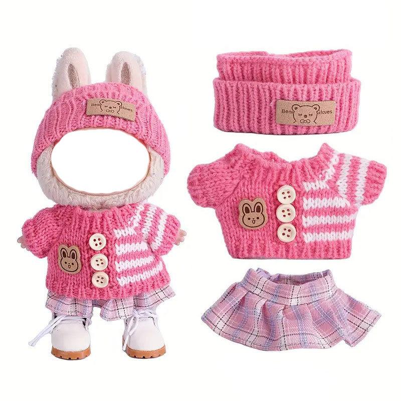 Baby Doll Clothing Labubu Clothing 17cm Doll Cute Dress Casual Clothing Skirt Suit Toy Clothing