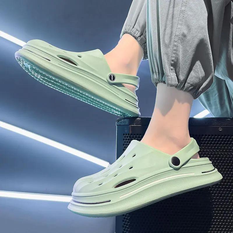 Male Slipper Eva Slides Height Beach Clappers 2024 Casual Men's Shoe Cheap Shoes Korean Style Fashion Elegant Summer Sale Style