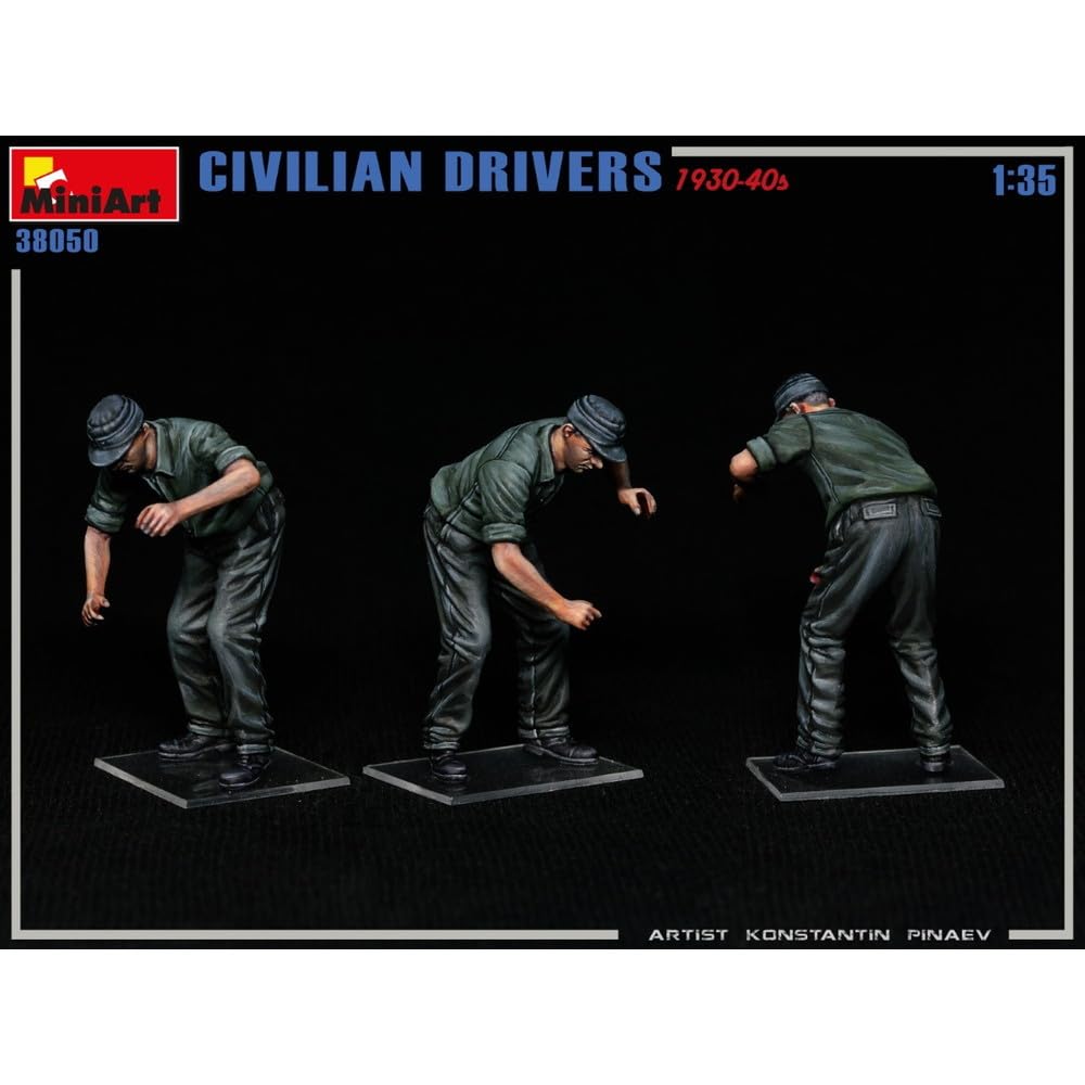MiniArt Scale Civilian Driver Figure Set Plastic Model MA38050 1/35 1930s-40s
