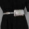 Silver Women Waist Bag PU Women Belt Bag Portable Belt Waist Bag  Female