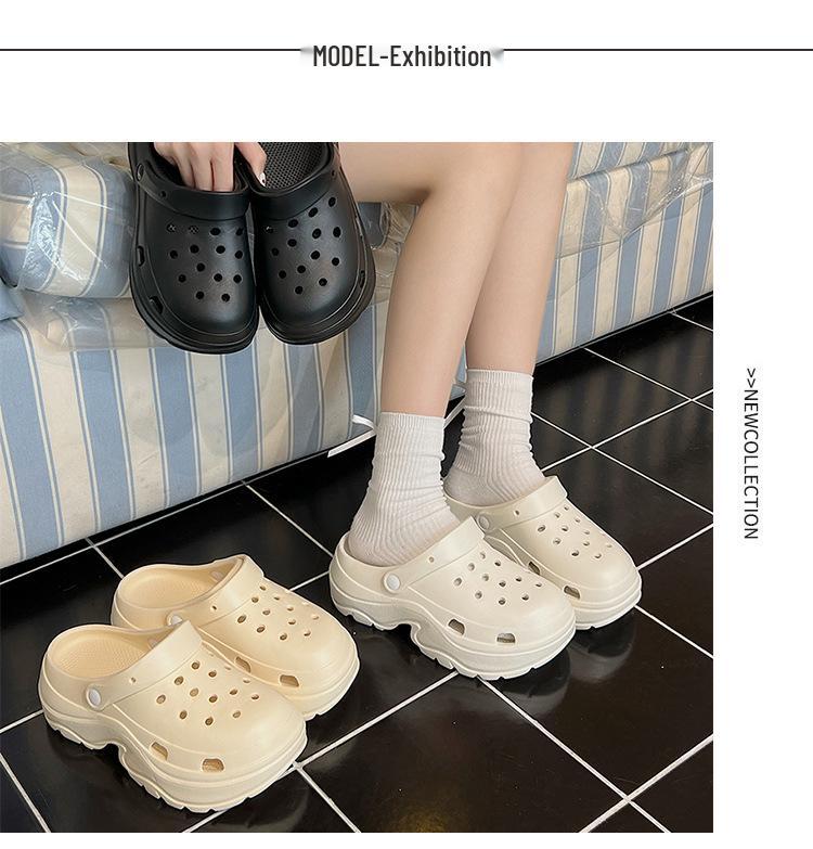 Niedliche Damen-Strandsandalen mit geschlossener Zehe, Absatz, rutschfester Sohle und dicker Sohle