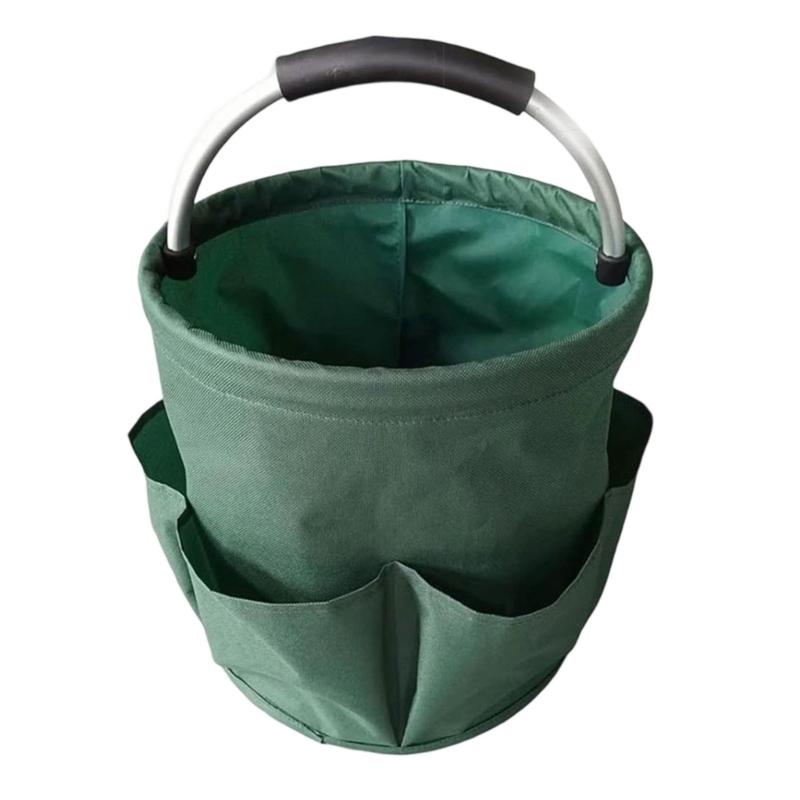 

Adjustable Shoulder Strap Cleaning Pouch Large Capacity Fabric Storage Bag for Cleaning Supplies зелёный