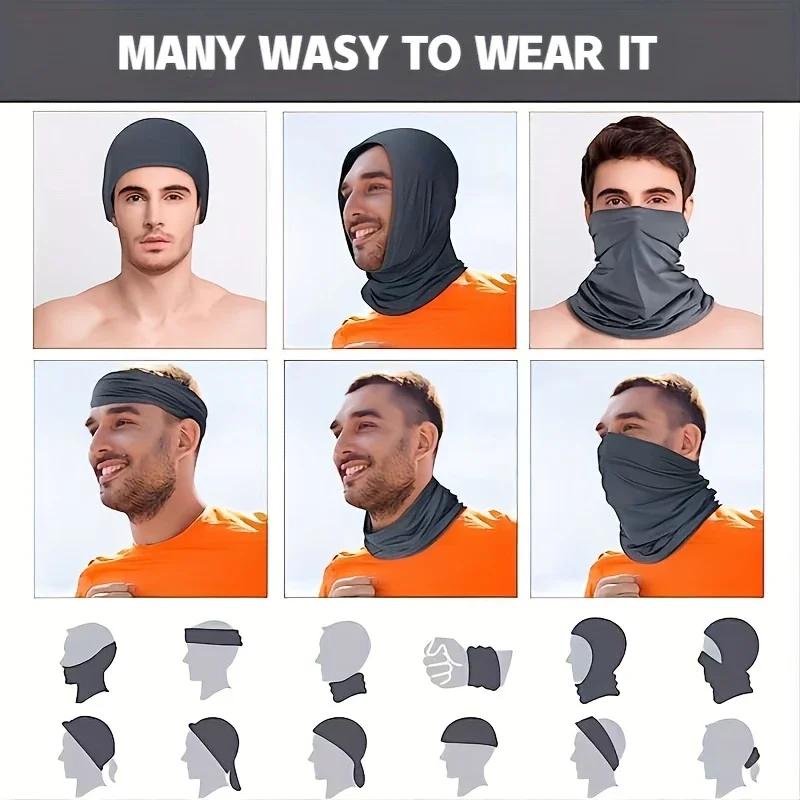 2PCS Cycling Mask Hiking Camping Hunting Running Neck Tube Scarf Bandana Bike Motorcycle Face Mask Bandana Magic Scarf Women Men
