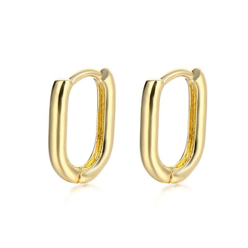 1 Pair Circle Ear Hoop Earrings U-shaped Women's Dangle Hoop Earring Gift