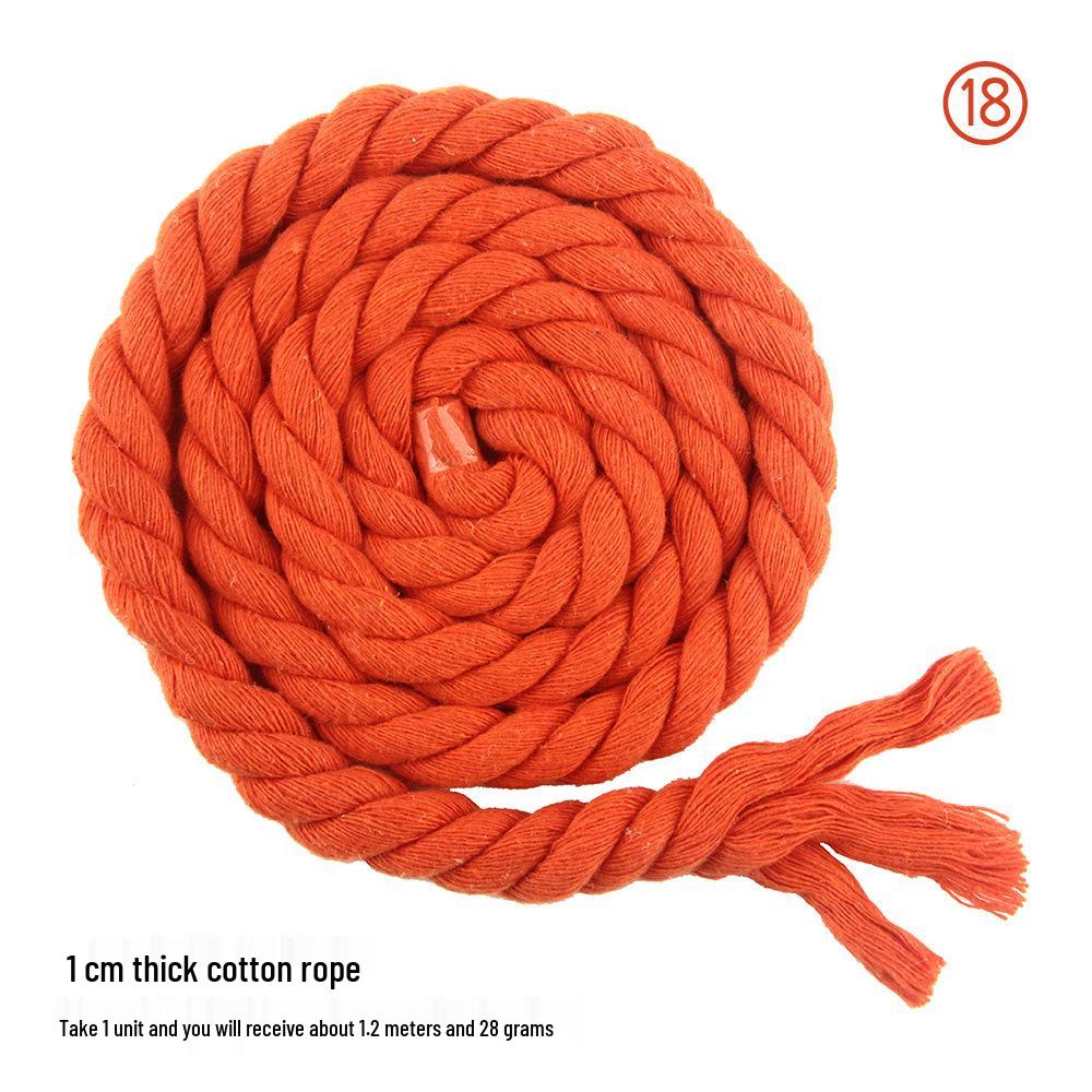 10mm Colored Cotton Rope - 1cm Thick Braided Rope for DIY Crafts, Weaving, Curtain Bundling, and More