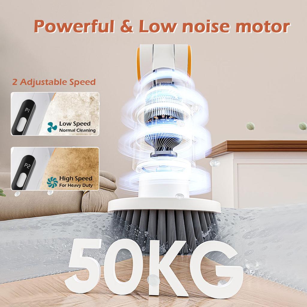 Elektryczna szczotka obrotowa, 2025 Nowa bezprzewodowa szczotka czyszcząca IPX7 Wodoodporna, Szczotka do czyszczenia prysznica z 8 wymiennymi głowicami szczotkowymi