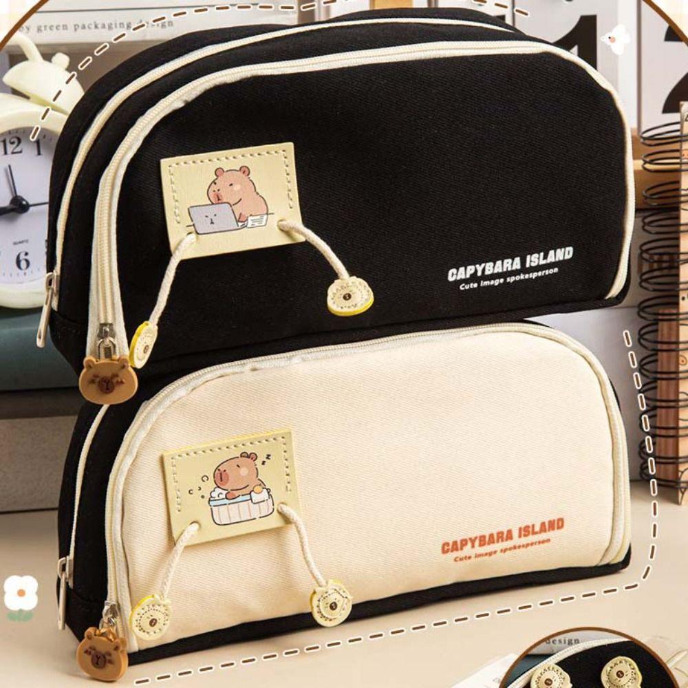 

Multifunctional Capybara Pencil Case Large-capacity Capybara Stationery Bag Cosmetic Bag коричневый