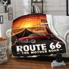 1PC Route 66 Blanket, Throw For Sofa, Bed, Travel, Camping, Livingroom,
