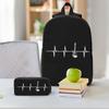 Electric Guitar Heartbeat Backpack Boys Girls BookBag School Bag Shoulder Bags 3ps Insulated Lunch Bag Pencil Case
