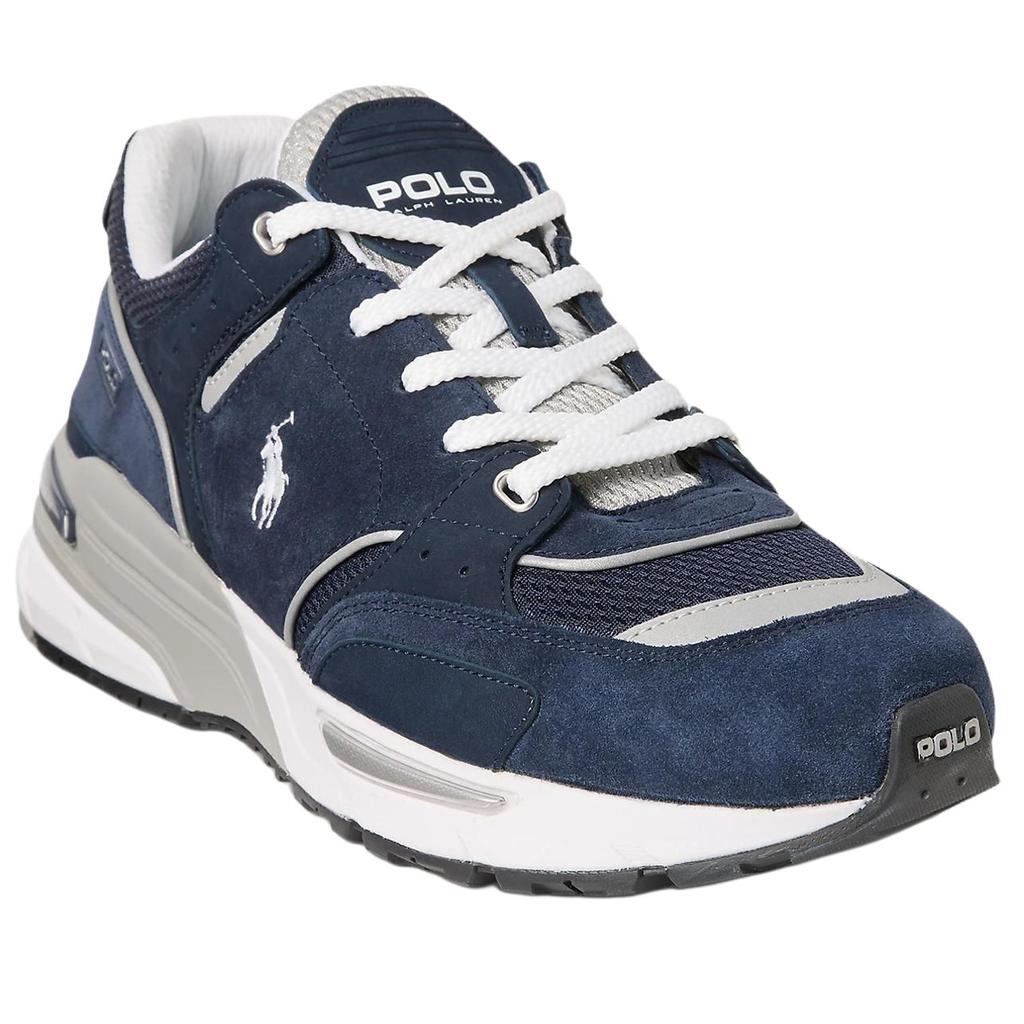 Polo Ralph Lauren Trackster 200 Suede Round Toe Lace-Up Embroidered Pony Low-Top Casual Shoes Men Sneakers Blue 100009829