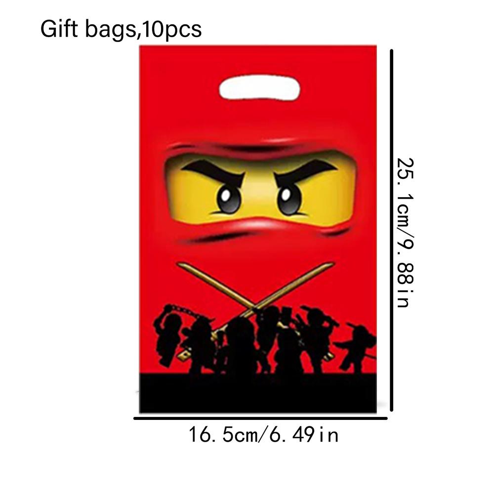 10Pcs Cartoon Ninja Gift Bag Birthday Party Supplies Candy Bag Gift Filling Bag Gifts to Guests Children Baby Shower Supplies
