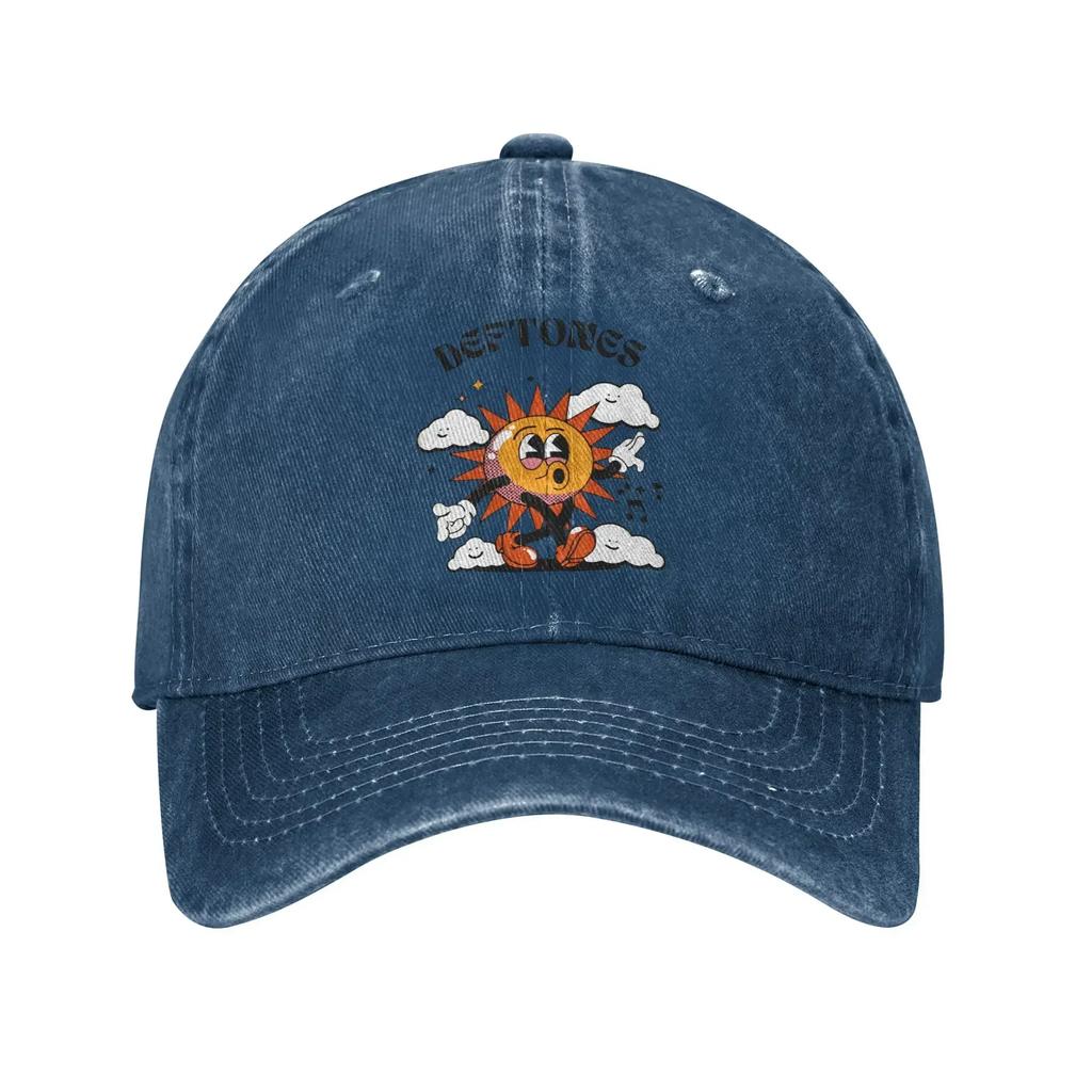 Deftones Rock Band Sun Baseball Cap Casual Unisex-Teens Washed Hip Hop Hat Print Hunting Camping Baseball Caps Birthday Present