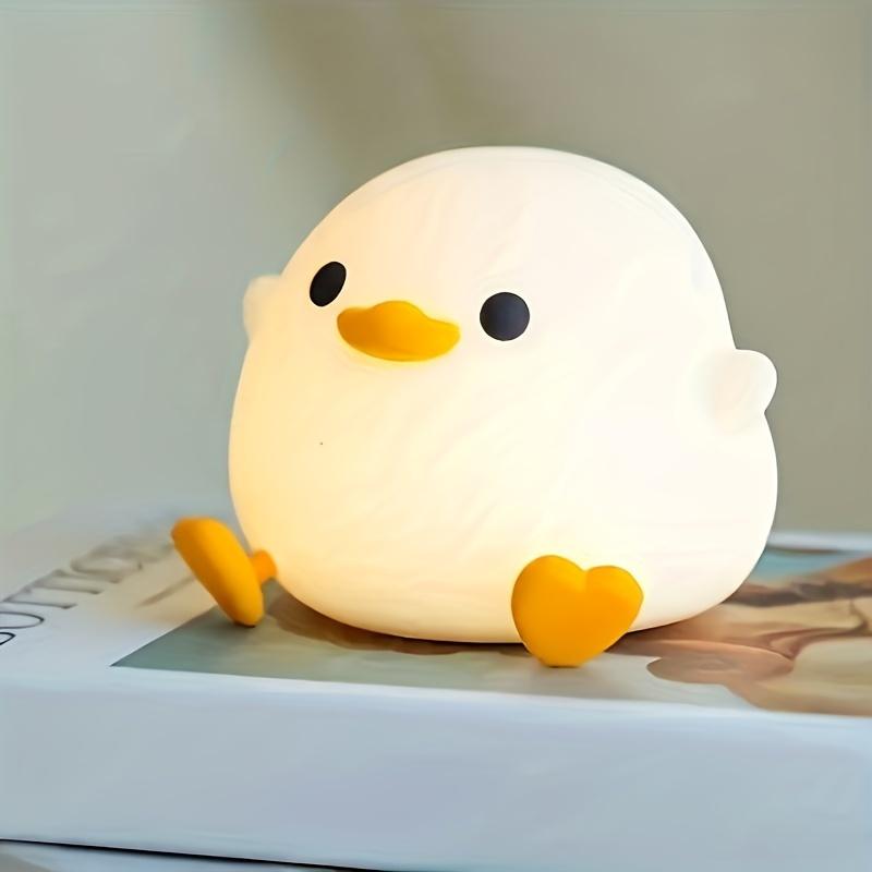 1PC-LED Night Light Cute Duck Cartoon Animal Children's Light Touch USB Rechargeable Birthday Gift