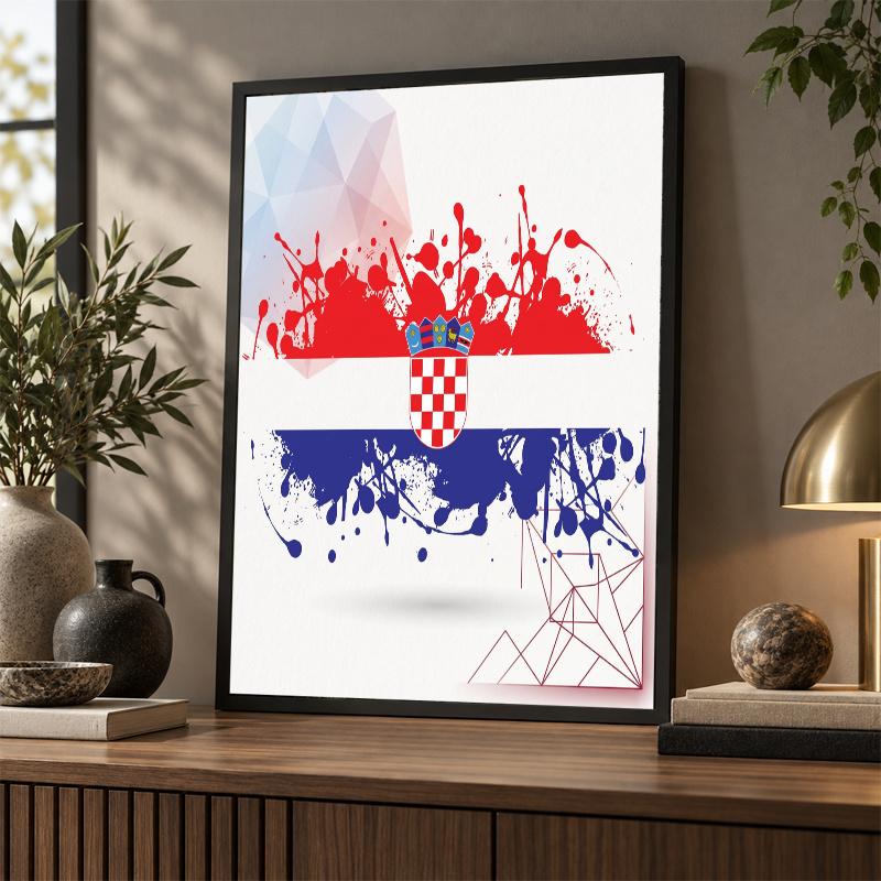 Croatia Football Diamond Painting Kit 5D Full Drill DIY Diamond Mosaic Wall Art Home Decor