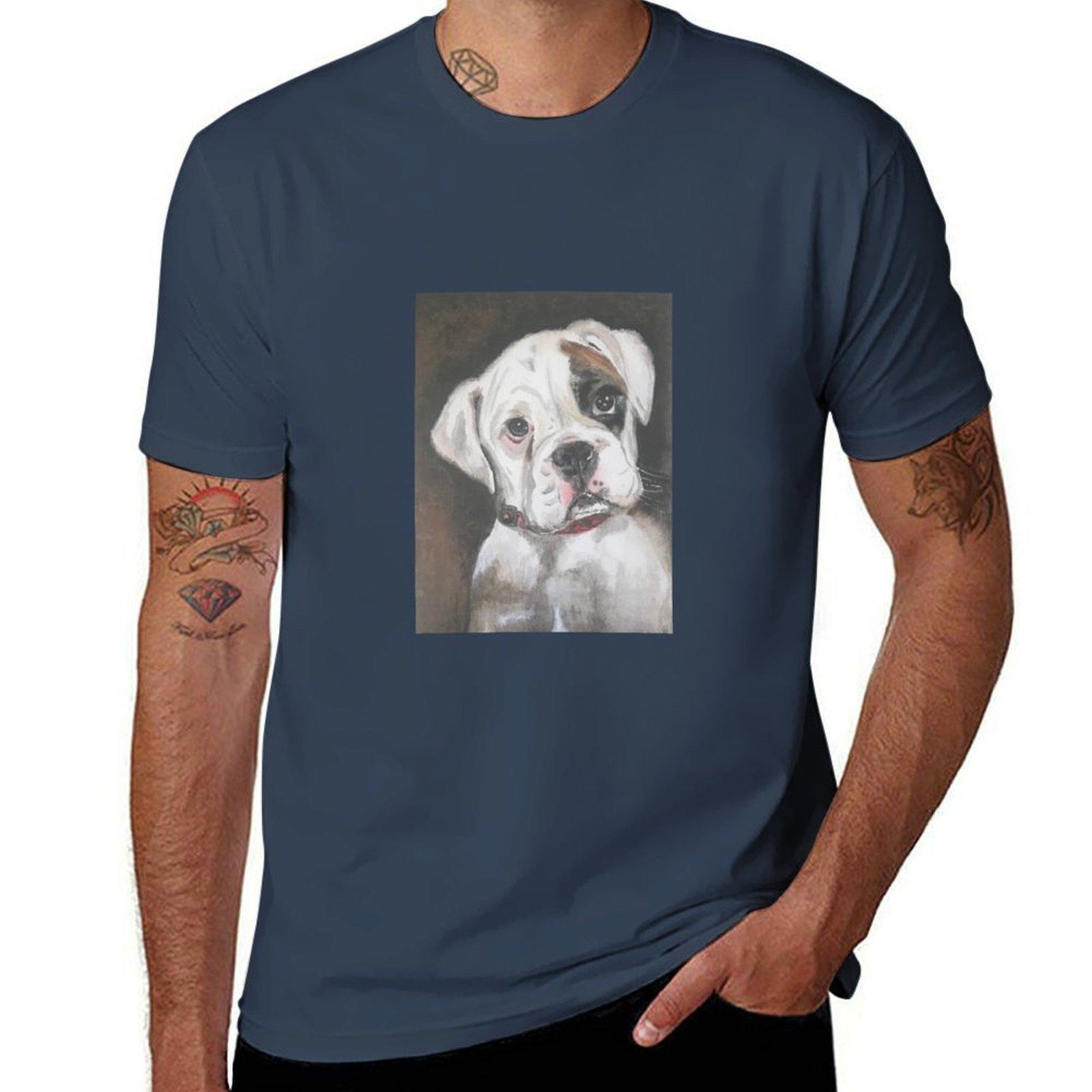 White Boxer Dog Head Study Tshirt Holiday Lightweight Tshirt S