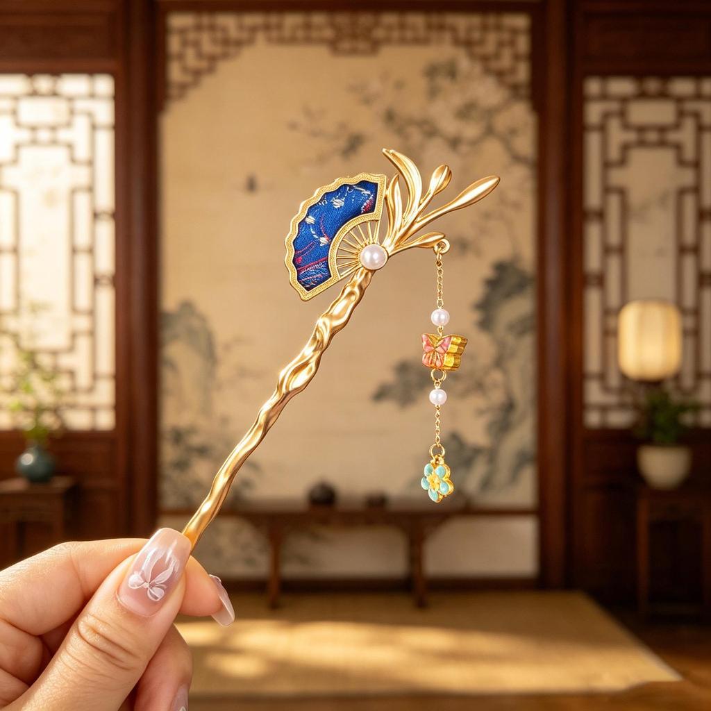 Handmade Song Brocade Hairpins: New Chinese Retro Hanfu Accessories