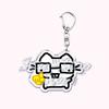 Kawaii Little Cat with Flower Keychains Strawberry Kitten Keyring for Accessories Bag Key Chain Ring Jewelry Fans Friends Gifts