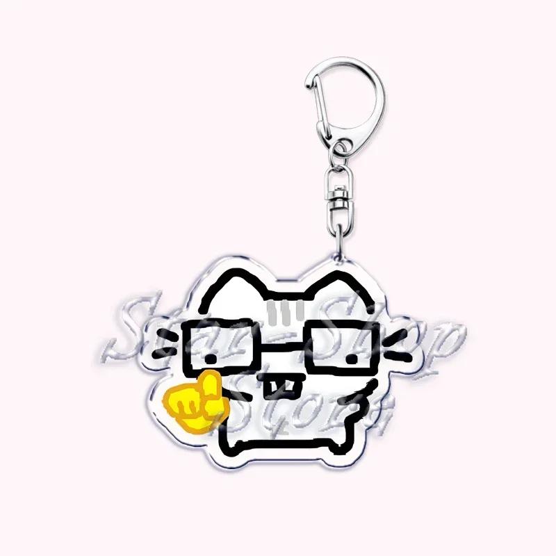 Kawaii Little Cat with Flower Keychains Strawberry Kitten Keyring for Accessories Bag Key Chain Ring Jewelry Fans Friends Gifts