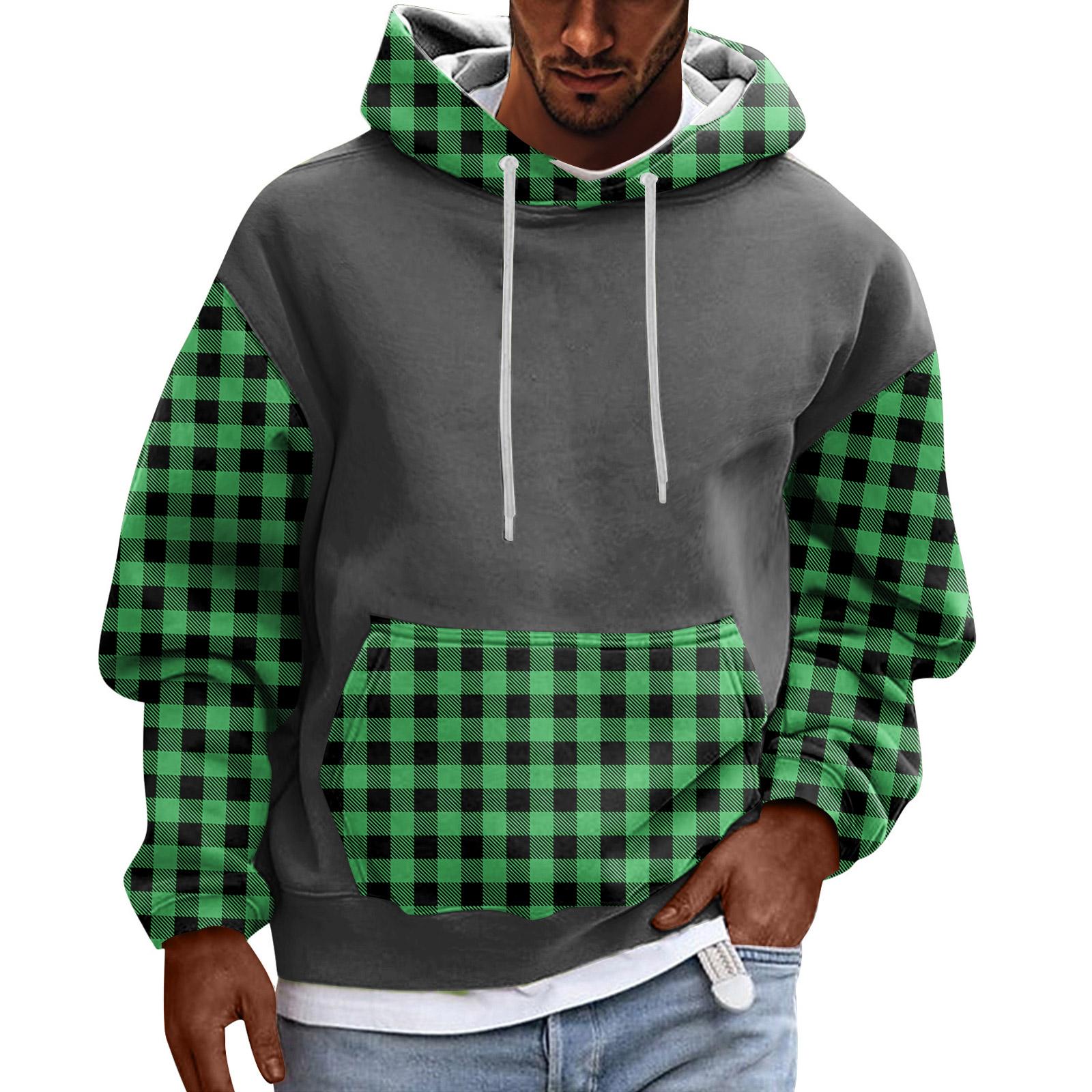 

Hooded Sports Tracksuit Unisex Running Outfits Long Sleeve Pullover Hoodies Sweatshirt L зелёный